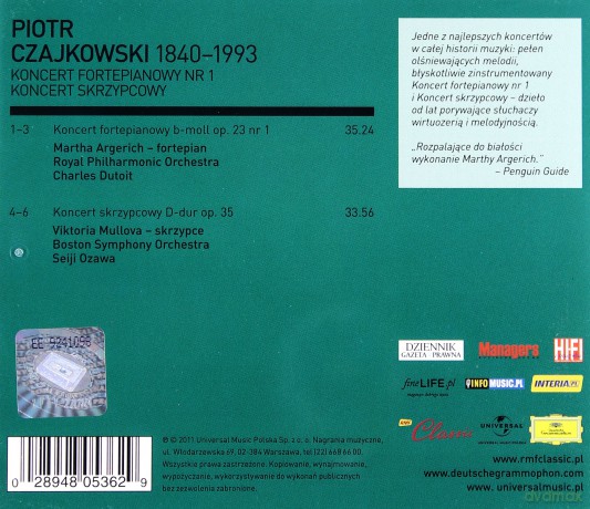 Martha Argerich: RMF Classic Kolekcja: Czajkowski [CD]