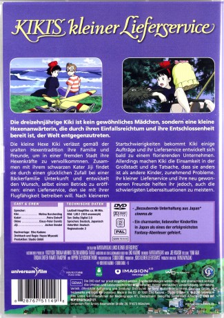 Kiki's Delivery Service (Podniebna poczta Kiki) [DVD]