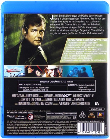 007 James Bond Live and Let Die (Żyj i pozwól umrzeć) [Blu-Ray]