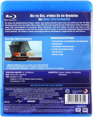 Master and Commander: The Far Side of the World (Pan i władca - Na krańcu świata) [Blu-Ray]