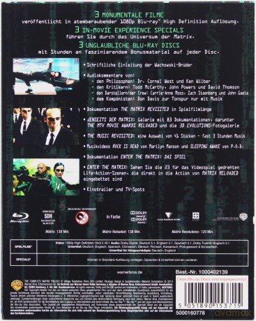 Matrix Trilogy (Matrix 1-3) [Blu-Ray]