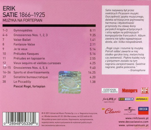 Erik Satie: Pascal Roge: RMF Classic Kolekcja: Satie [CD]