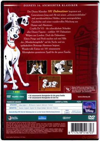 One Hundred and One Dalmatians (101 dalmatyńczyków) (Disney) [DVD]
