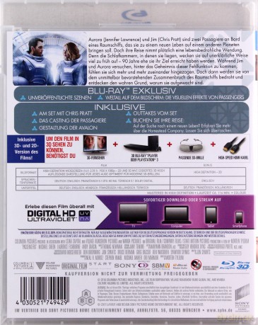 Passengers (Pasażerowie) [Blu-Ray 3D]+[Blu-Ray]