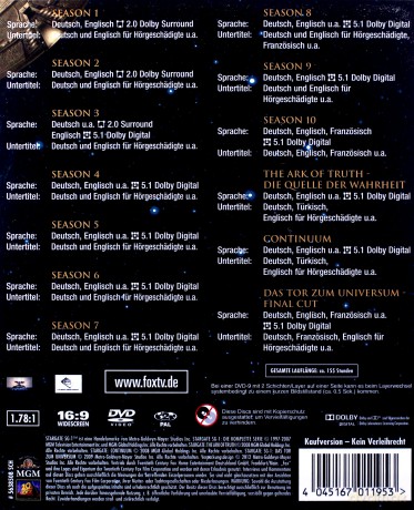 Stargate Kommando SG1 Season 1-10 (Gwiezdne wrota Sezon 1-10) [62xDVD]