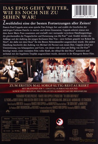 The Godfather: Part II (restored version) (Ojciec chrzestny II) [DVD]