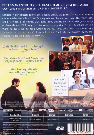 The Guernsey Literary and Potato Peel Pie Society (Stowarzyszenie miłośników literatury i placka z kartoflanych obierek) [DVD]