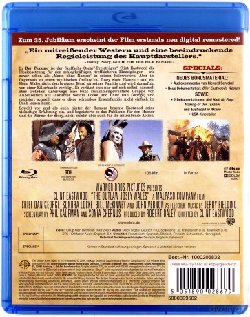 The Outlaw Josey Wales (Wyjęty spod prawa Josey Wales) [Blu-Ray]