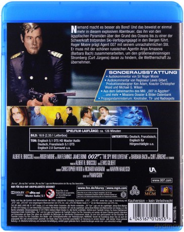 007 James Bond The Spy Who Loved Me (Szpieg, który mnie kochał) [Blu-Ray]