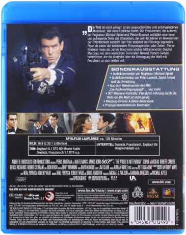 007 James Bond The World Is Not Enough (Swiat to za mało) [Blu-Ray]
