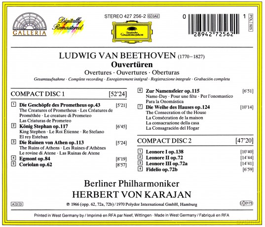 Herbert Von Karajan: Beethoven/Overtures (Complete) [2CD]