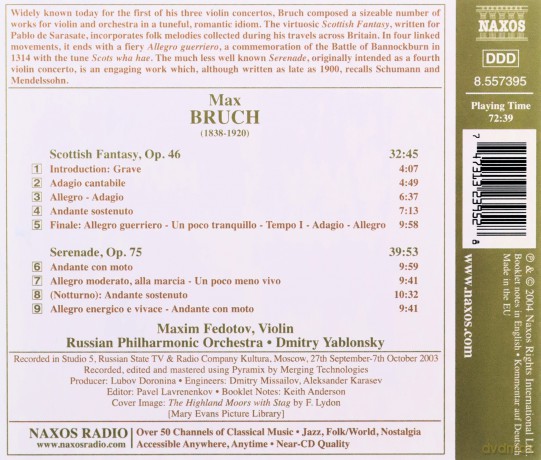 Fedotovrussian Poyablonsky: Bruchscottish Fantasy [CD]