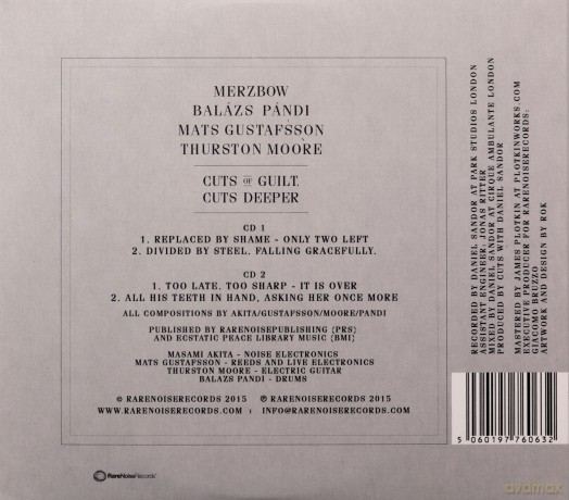Merzbow Mats Gustafsson Balazs Pandi Thurston Moore: Cuts Of Guilt Cuts Deeper [2CD]