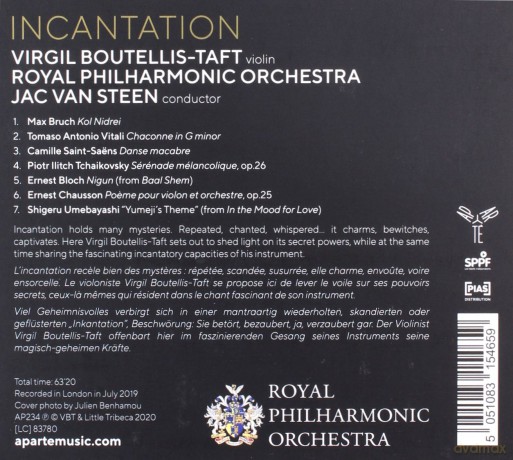 Virgil Boutellis Taft: Incantation Royal Philharmonic Orchestra (digipack) [CD]