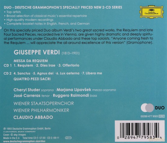 Claudio Abbado: Verdi: Requiem (Duo) [2CD]