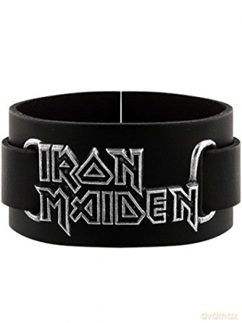 Iron Maiden: Logo Leather Wriststrap Bransoletka