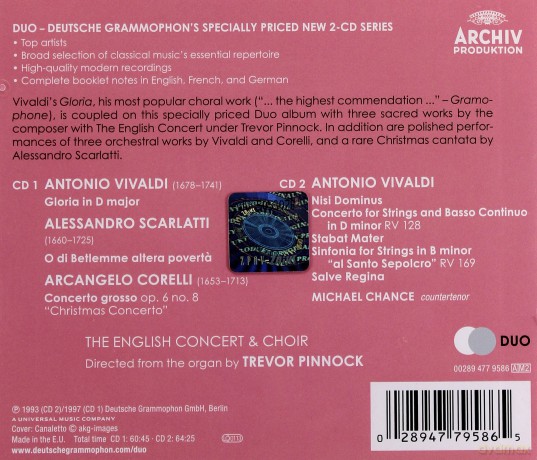 Trevor Pinnock: Vivaldi: Gloria/Nisi Dominus/Stabat Mater (Duo) [2CD]