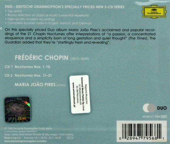 Maria Joao Pires: Chopin: Nocturnes (Duo) [2CD]