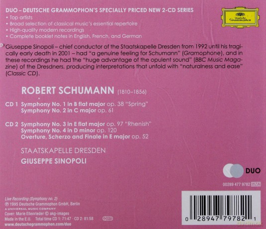 Giuseppe Sinopoli: Schumann: Symphonies 1-4 [2CD]