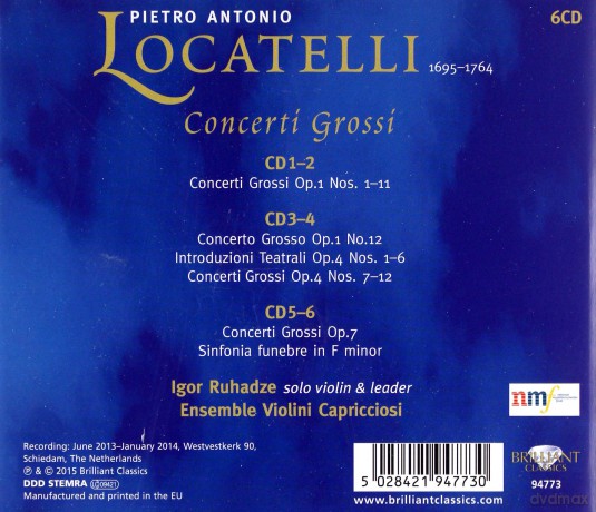Ensemble Violini Capricciosi - Igor Ruhadze: Locatelli: Concerti Grossi [6CD]