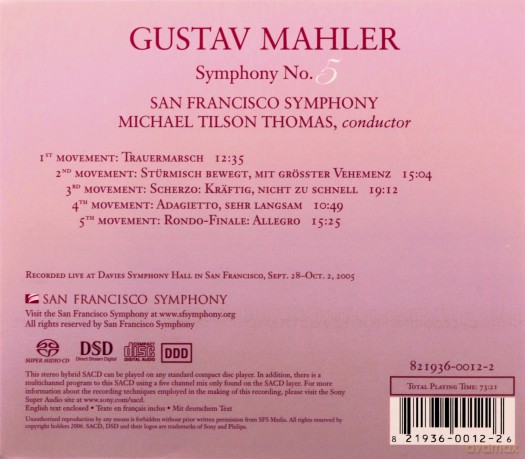 Thomas Tilson: Mahler: Symphony No. 5 [CD]