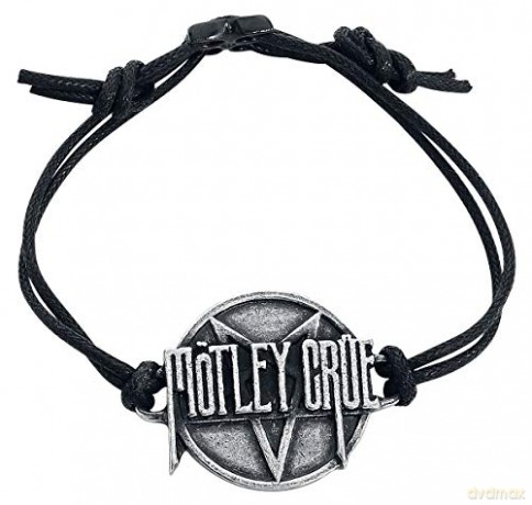 Motley Crue: Pentagram Disc Leather Wriststrap Bransoletka