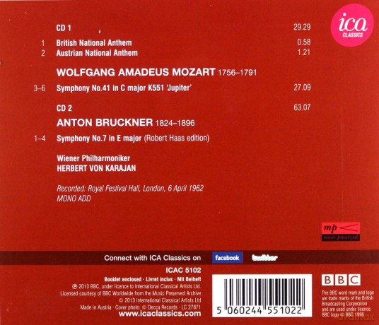 Herbert Von Karajan: Mozartsymphony No 41 Jupiter [2CD]