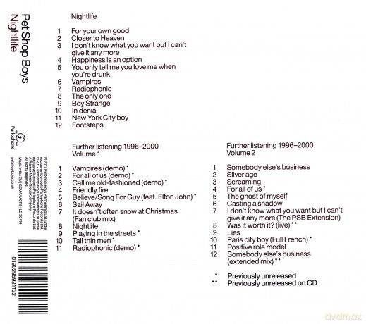 Pet Shop Boys: Nightlife: Further Listening 1996 - 2000 [3CD]