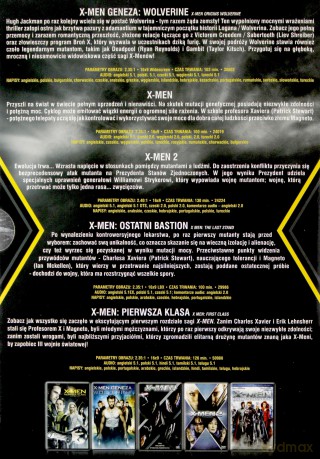 X-Men Kolekcja: X-Men / X-Men 2 / X-Men: Ostatni bastion / X-Men Geneza: Wolverine / X-Men: Pierwsza klasa [BOX] [5DVD]
