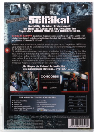 The Jackal (Szakal) [DVD]