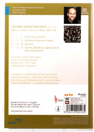 Johann Sebastian Bach (1685-1750): Messe h-moll BWV 232 [DVD]