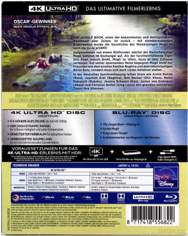 The Jungle Book (Księga dżungli) (Disney) [Blu-Ray 4K]+[Blu-Ray]