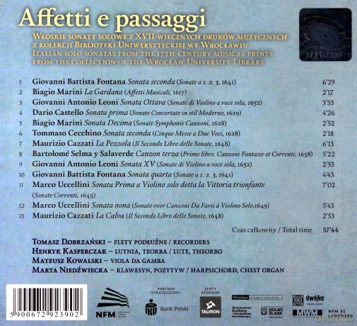 Dobrzański Tomasz: Affetti e passaggi [CD]