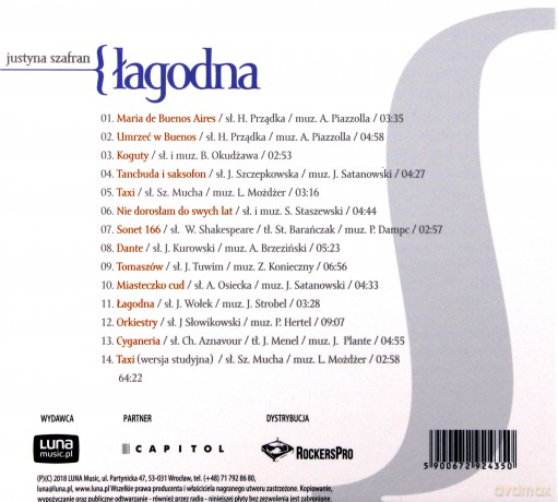 Szafran Justyna: Łagodna [CD]