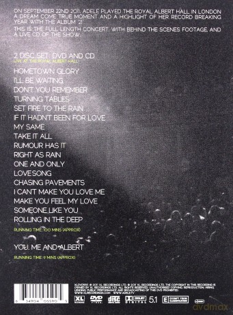 Adele: Live At The Royal Albert Hall (digipack) [DVD]+[CD]