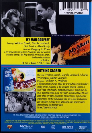 Screwball Comedy Classics (My Man Godfrey / Nothing Sacred) [DVD]