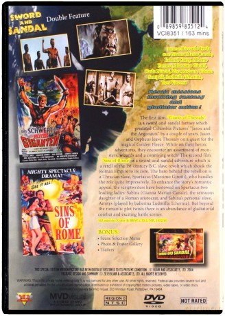 Sword And Sandal: Vol. 1 (Giants Of Thessaly/ Sins Of Rome) [DVD]