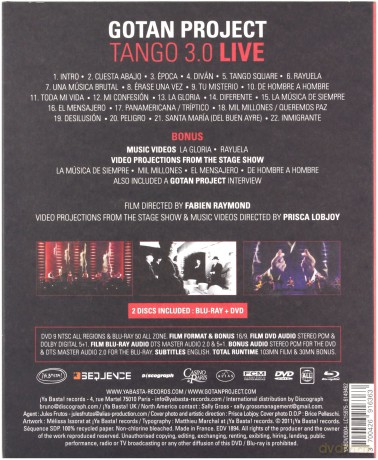 Gotan Project: Tango 3.0 Live (ecopack) [Blu-Ray]+[DVD]
