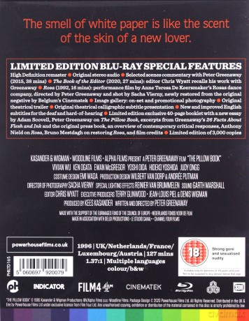 The Pillow Book (Limited Edition) [Blu-Ray]