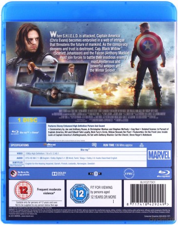 Captain America The Winter Solider (Kapitan Ameryka: Zimowy żołnierz) [Blu-Ray]
