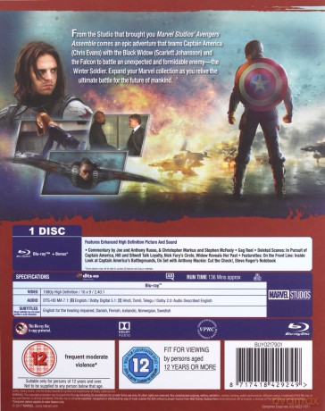 Captain America The Winter Solider (Kapitan Ameryka: Zimowy żołnierz) [Blu-Ray]