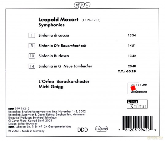 Leopold Mozart: 4 Sinfonien [CD]