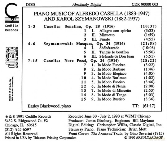 Alfredo Casella: 9 Pezzi op.24 [CD]
