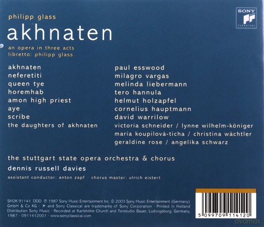 Philip Glass: Akhnaten (Oper in drei Akten) [2CD]