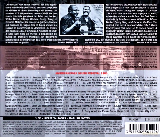 American Folk Blues Festival Live In Paris 20 Octobre 1962 [3CD]