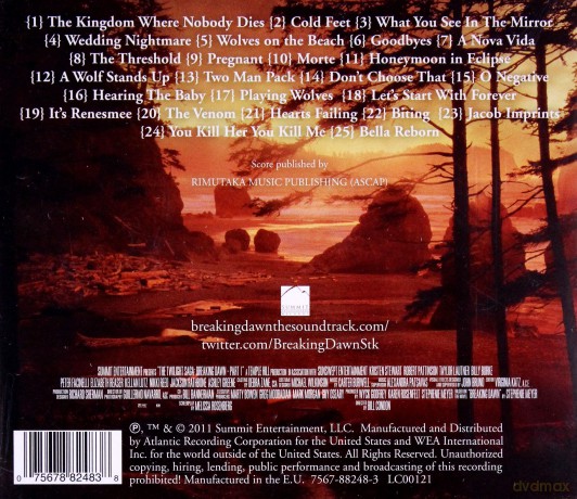 Breaking Dawn Twilight soundtrack (Saga Zmierzch: Przed Świtem) (Carter Burwell) [CD]