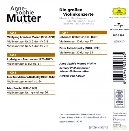 Anne-Sophie Mutter - Die grossen Violinkonzerte [4CD]