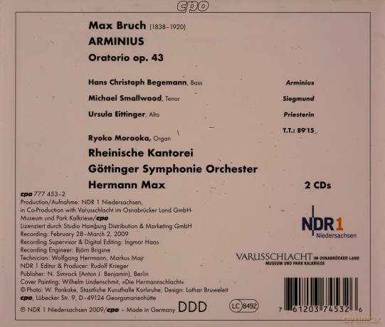 Max Bruch: Arminius op.43 (Oratorium) [2CD]