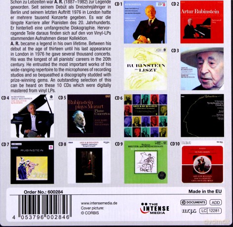 Arthur Rubinstein - Milestones of the Pianist of the Century [10CD]