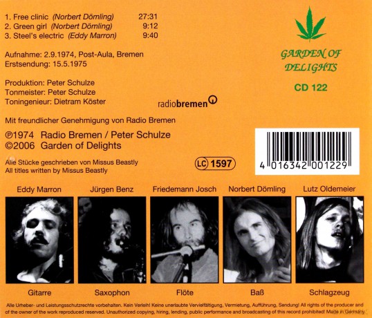 Missus Beastly: Bremen 1974 [CD]